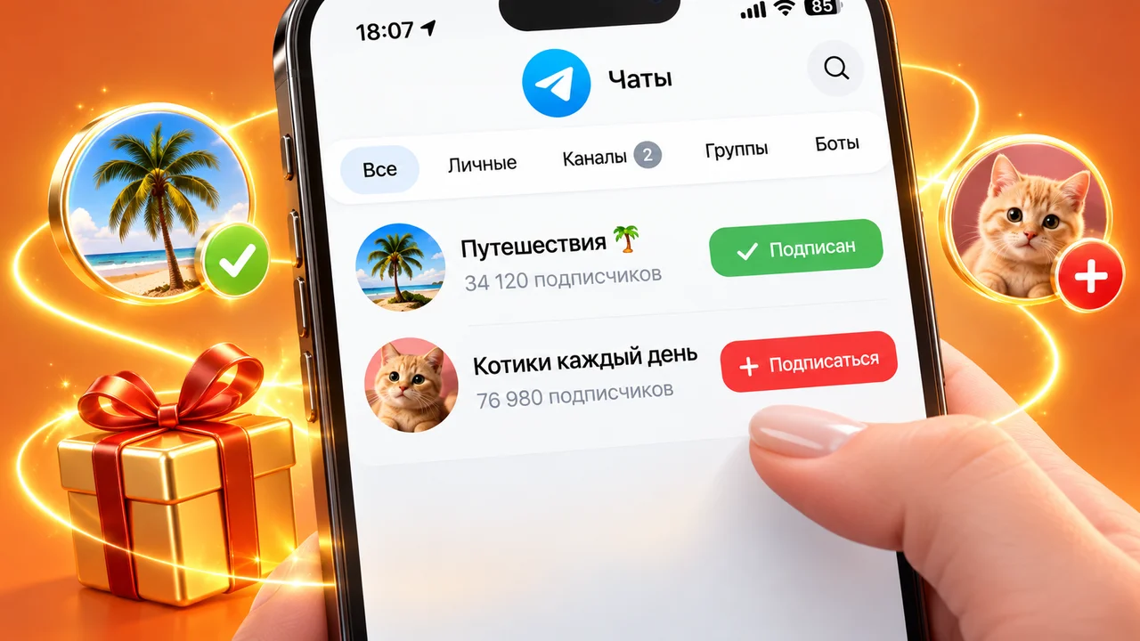 Проверка подписки на несколько каналов в розыгрыше